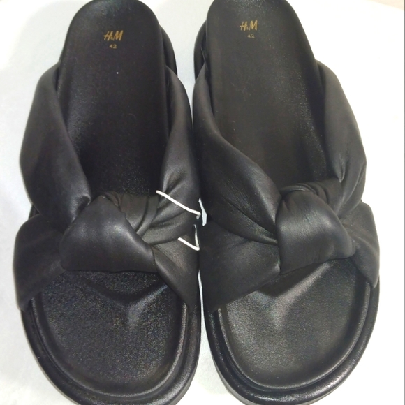 H&M Shoes Nwot H M Slides With Crossover Knit On The Top